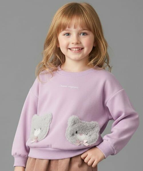 Pupil House / ピューピルハウス スウェット | ねこポケット風トレーナー（ラベンダー）