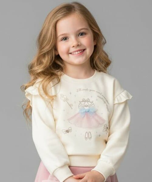 Pupil House / ピューピルハウス スウェット | チュールドレスモチーフトレーナー（アイボリー）