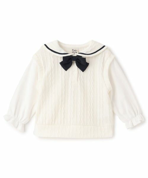 Pupil House / ピューピルハウス Tシャツ | セーラー衿レイヤード風トップス | 詳細7