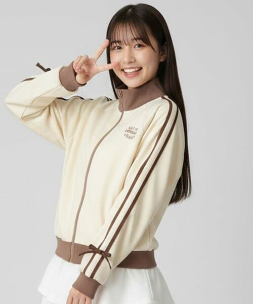 Pupil House / ピューピルハウス カーディガン・ボレロ | 【milky coast】袖ライントラックジャケット（ベージュ）