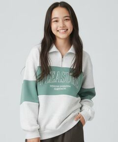 Pupil House / ピューピルハウス スウェット | 【milky coast】裏毛ハーフZIPトレーナー