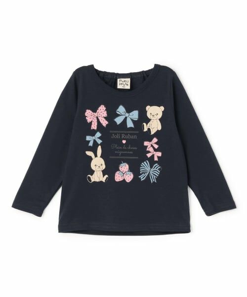 Pupil House / ピューピルハウス Tシャツ | 【990★ITEM】メニーリボンTシャツ（紺）