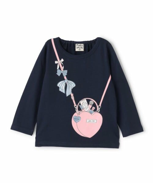 Pupil House / ピューピルハウス Tシャツ | 【990★ITEM】ハートポシェットモチーフTシャツ（紺）