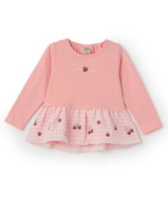 Pupil House / ピューピルハウス Tシャツ | いちご刺しゅう裾フリルTシャツ
