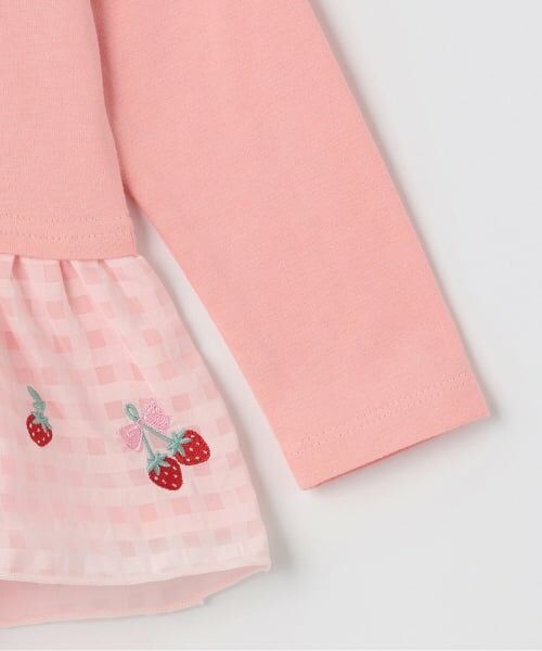 Pupil House / ピューピルハウス Tシャツ | いちご刺しゅう裾フリルTシャツ | 詳細5