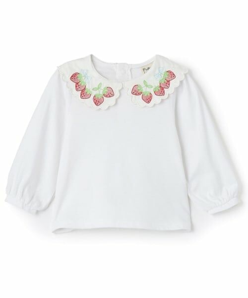 Pupil House / ピューピルハウス シャツ・ブラウス | いちご衿刺しゅうブラウス（オフ ホワイト）