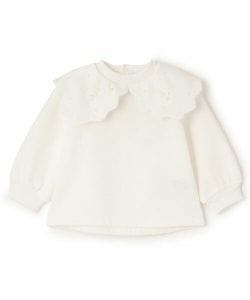 Pupil House / ピューピルハウス スウェット | 裏起毛スカラップ衿トレーナー（オフ ホワイト）