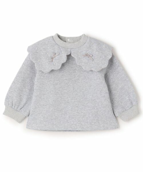Pupil House / ピューピルハウス スウェット | 裏起毛スカラップ衿トレーナー（トップ グレー）