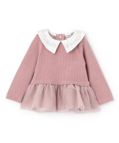 Pupil House / ピューピルハウス Tシャツ | 音符刺しゅうドッキングトップス