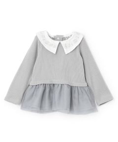 Pupil House / ピューピルハウス Tシャツ | 音符刺しゅうドッキングトップス