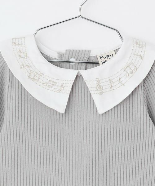 Pupil House / ピューピルハウス Tシャツ | 音符刺しゅうドッキングトップス | 詳細2