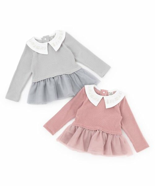 Pupil House / ピューピルハウス Tシャツ | 音符刺しゅうドッキングトップス | 詳細5