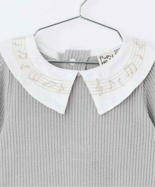 Pupil House / ピューピルハウス Tシャツ | 音符刺しゅうドッキングトップス | 詳細7