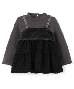Pupil House / ピューピルハウス Tシャツ | ファー切り替えビスチェ風ドッキングトップス