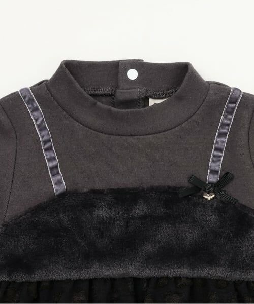 Pupil House / ピューピルハウス Tシャツ | ファー切り替えビスチェ風ドッキングトップス | 詳細2