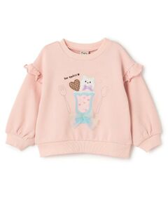 Pupil House / ピューピルハウス スウェット | ネコパフェモチーフ肩フリルトレーナー