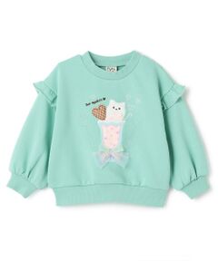 Pupil House / ピューピルハウス スウェット | ネコパフェモチーフ肩フリルトレーナー