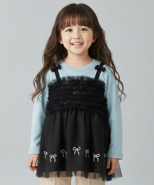 Pupil House / ピューピルハウス その他トップス | リボン刺しゅうチュールドッキングチュニック | 詳細10