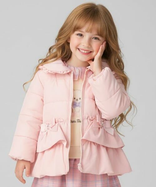 Pupil House / ピューピルハウス ブルゾン | ペプラム中綿ブルゾン（ピンク）
