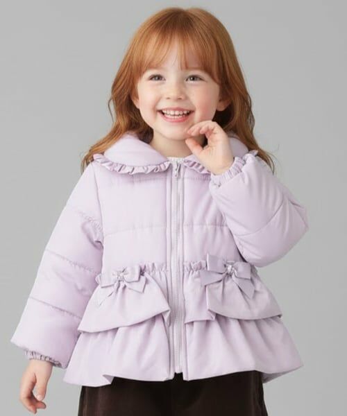 Pupil House / ピューピルハウス ブルゾン | ペプラム中綿ブルゾン（ラベンダー）