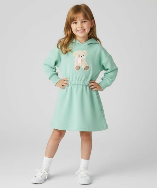 Pupil House / ピューピルハウス ミニ丈・ひざ丈ワンピース | クマアップリケワンピース | 詳細11