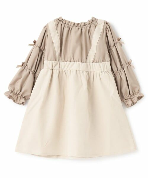 Pupil House / ピューピルハウス ミニ丈・ひざ丈ワンピース | 袖リボンジャンスカ風ドッキングワンピース | 詳細1