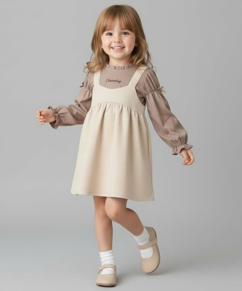 Pupil House / ピューピルハウス ミニ丈・ひざ丈ワンピース | 袖リボンジャンスカ風ドッキングワンピース | 詳細10
