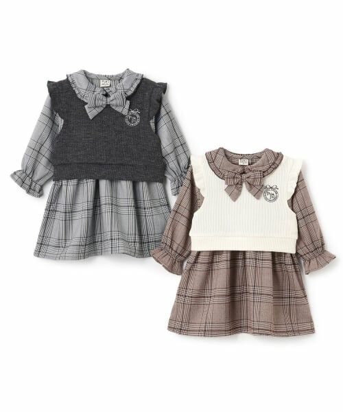 Pupil House / ピューピルハウス ミニ丈・ひざ丈ワンピース | ベストワンピース | 詳細10