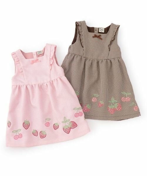 Pupil House / ピューピルハウス ミニ丈・ひざ丈ワンピース | 裾いちご刺しゅうジャンスカ | 詳細8