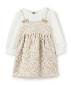 Pupil House / ピューピルハウス ミニ丈・ひざ丈ワンピース | ドッキングジャガードワンピース