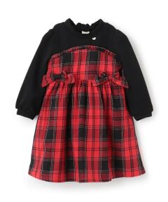 Pupil House / ピューピルハウス ミニ丈・ひざ丈ワンピース | ドッキングチェックワンピース