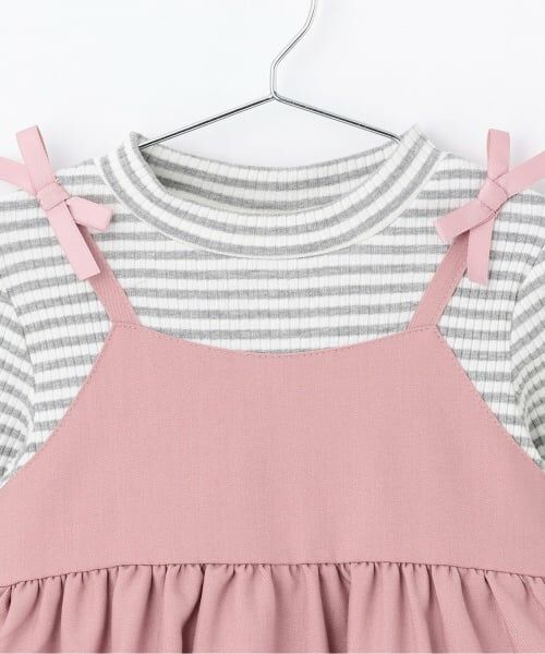 Pupil House / ピューピルハウス ミニ丈・ひざ丈ワンピース | 音符刺しゅうドッキングワンピース | 詳細2