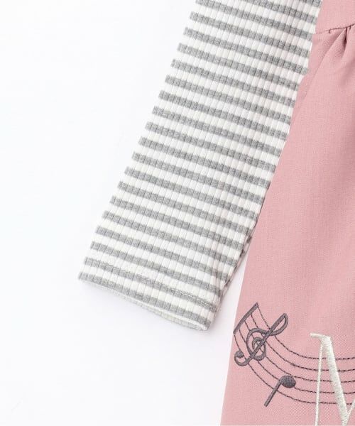 Pupil House / ピューピルハウス ミニ丈・ひざ丈ワンピース | 音符刺しゅうドッキングワンピース | 詳細4