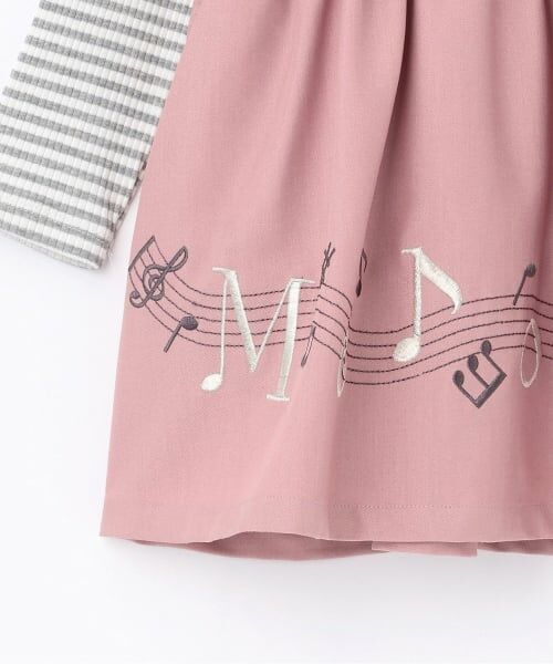 Pupil House / ピューピルハウス ミニ丈・ひざ丈ワンピース | 音符刺しゅうドッキングワンピース | 詳細5