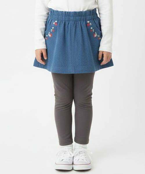 Pupil House / ピューピルハウス レギンス・スパッツ | さくらんぼ刺しゅうスカッツ（紺）