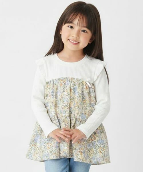 Pupil House / ピューピルハウス Tシャツ | 花柄ドッキング長袖Tシャツ | 詳細12