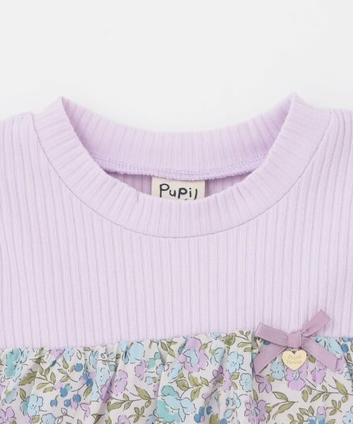 Pupil House / ピューピルハウス Tシャツ | 花柄ドッキング長袖Tシャツ | 詳細2
