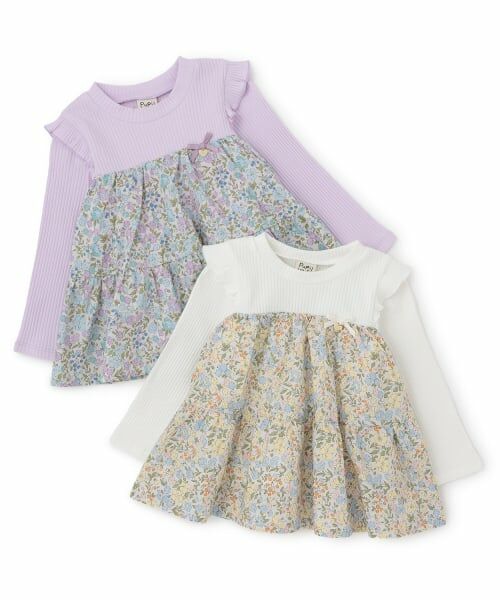 Pupil House / ピューピルハウス Tシャツ | 花柄ドッキング長袖Tシャツ | 詳細7