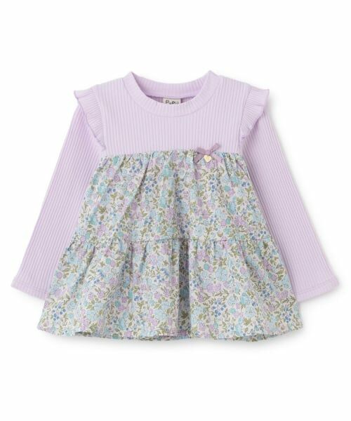 Pupil House / ピューピルハウス Tシャツ | 花柄ドッキング長袖Tシャツ | 詳細8