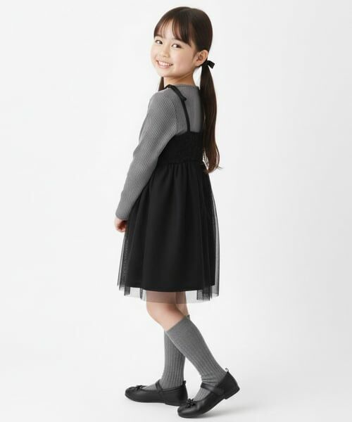 Pupil House / ピューピルハウス ミニ丈・ひざ丈ワンピース | フラワーモチーフチュールドッキングワンピ | 詳細11