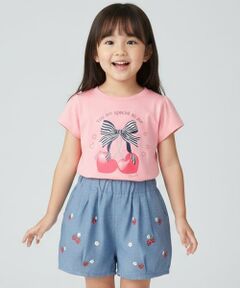 Pupil House / ピューピルハウス ショート・ハーフ・半端丈パンツ | いちご刺しゅうバルーンパンツ