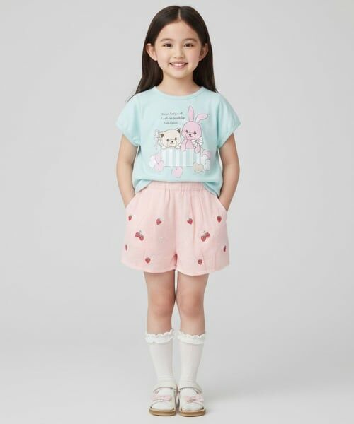 Pupil House / ピューピルハウス ショート・ハーフ・半端丈パンツ | いちご刺しゅうバルーンパンツ | 詳細10