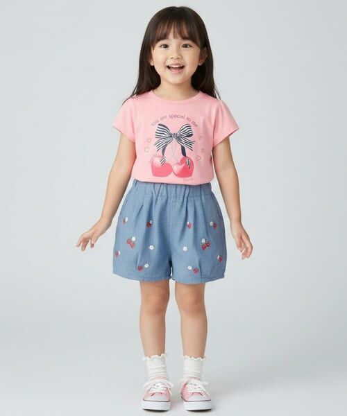 Pupil House / ピューピルハウス ショート・ハーフ・半端丈パンツ | いちご刺しゅうバルーンパンツ | 詳細11