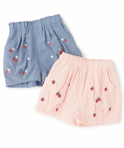 Pupil House / ピューピルハウス ショート・ハーフ・半端丈パンツ | いちご刺しゅうバルーンパンツ | 詳細7