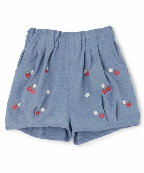 Pupil House / ピューピルハウス ショート・ハーフ・半端丈パンツ | いちご刺しゅうバルーンパンツ | 詳細9