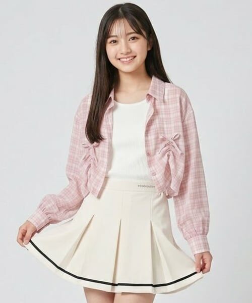 Pupil House / ピューピルハウス ショート・ハーフ・半端丈パンツ | 【milky coast】ボックスプリーツスカート（アイボリー）