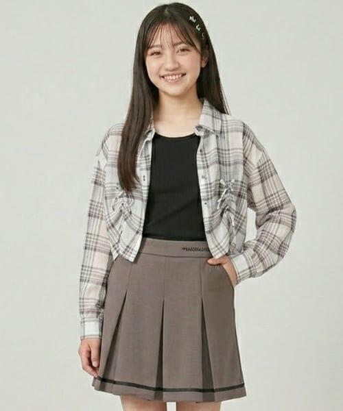 Pupil House / ピューピルハウス ショート・ハーフ・半端丈パンツ | 【milky coast】ボックスプリーツスカート（チャコール）