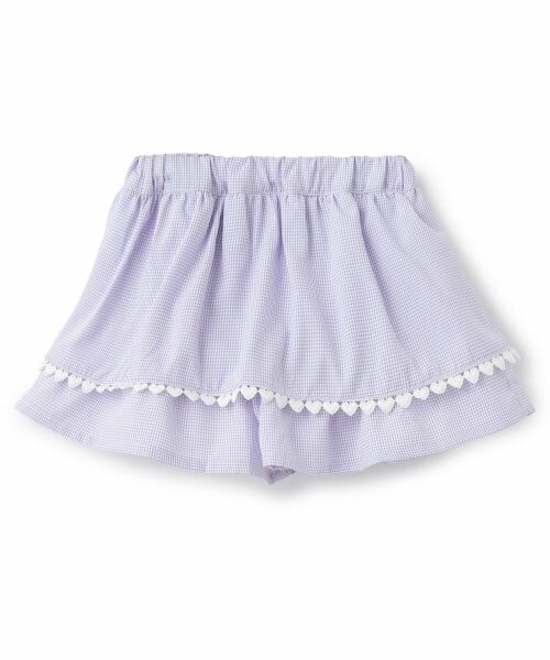 Pupil House / ピューピルハウス ショート・ハーフ・半端丈パンツ | ギンガムチェックガーリーモチーフキュロット | 詳細1