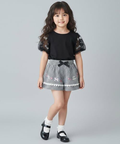 Pupil House / ピューピルハウス ショート・ハーフ・半端丈パンツ | ギンガムチェックガーリーモチーフキュロット | 詳細10