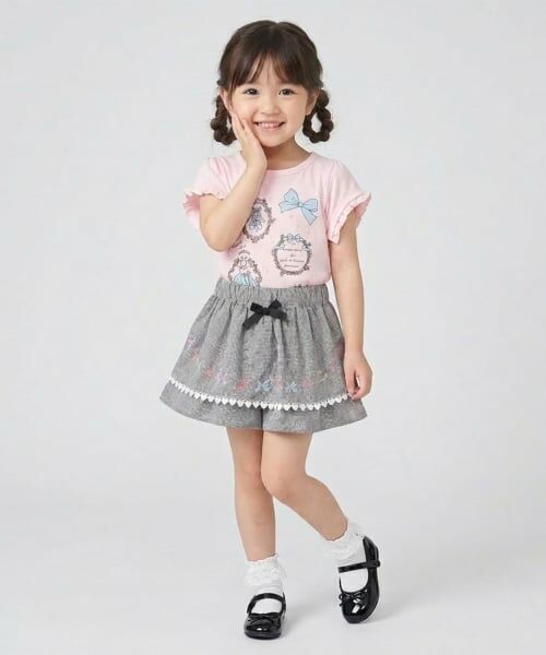 Pupil House / ピューピルハウス ショート・ハーフ・半端丈パンツ | ギンガムチェックガーリーモチーフキュロット | 詳細11